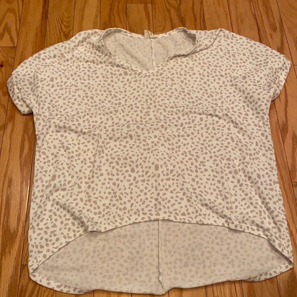 Peach Love Doe print top